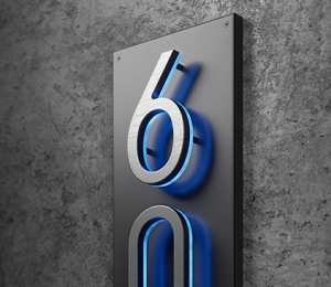 Floating Clear Horizontal LED Sign And Doorbell